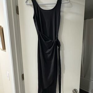 Midi Black Wrap Dress